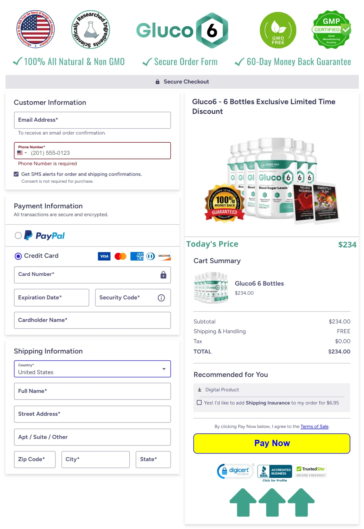 Gluco6 order page 3